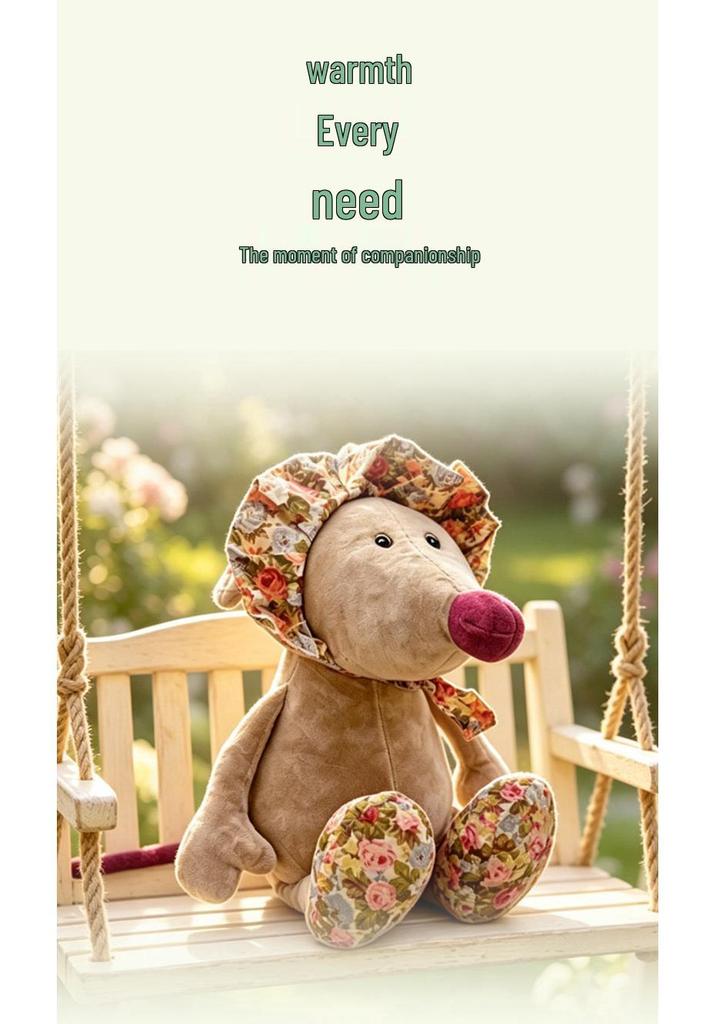 Adorable Mouse Plush Toy: Flower Cloth, Children's Hug Pillow & Soothing Doll - Perfect Birthday Gift
