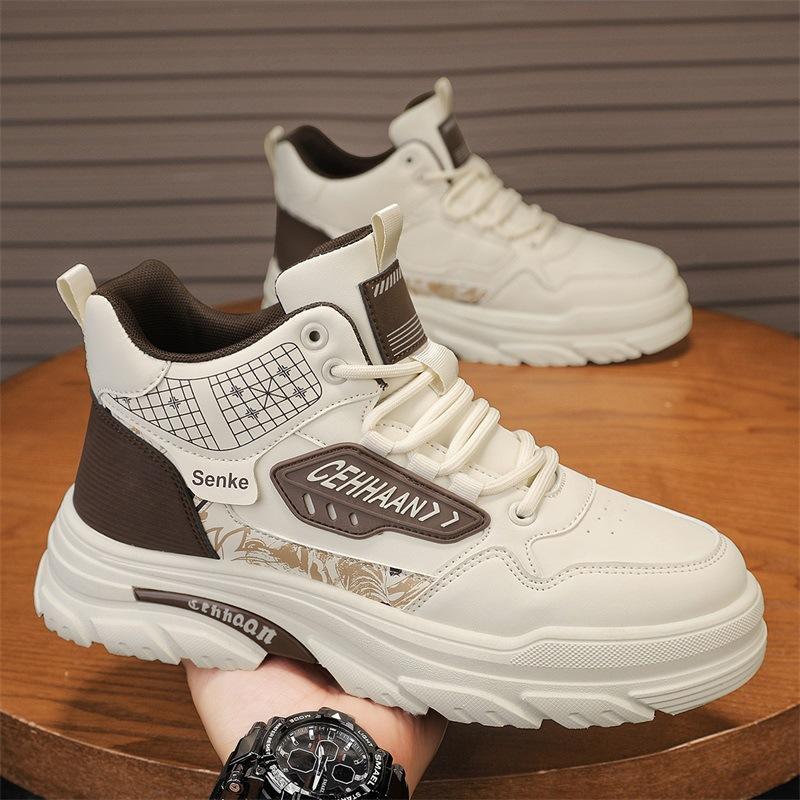 Autumn new men's tooling Martin shoes retro high-top casual short boots leather thick-soled men's boots