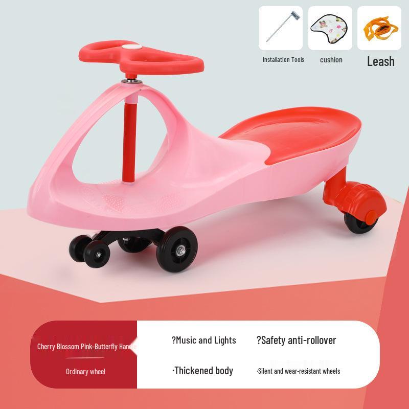 Взрослая и детская крутящаяся машинка-качалка: Самокат против опрокидывания с универсальными колесами для детей от 2 лет