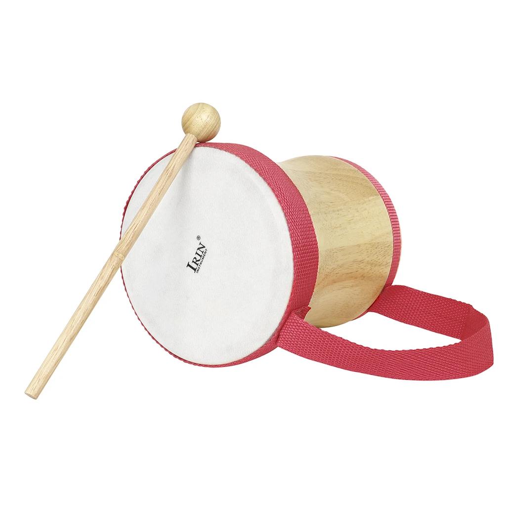 IRIN Indian Drum Wooden Hand Drum Sheepskin Drums with Drumsticks Pro Percussion Instruments for Children's As Gifts