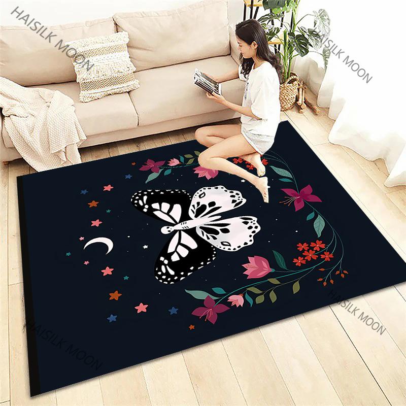 Sun Moon Flowers Tarot Printed Four Seasons Carpet Living Room Bedroom Sofa Office Large Area Decorative Mat Kids Play Rugs Gift