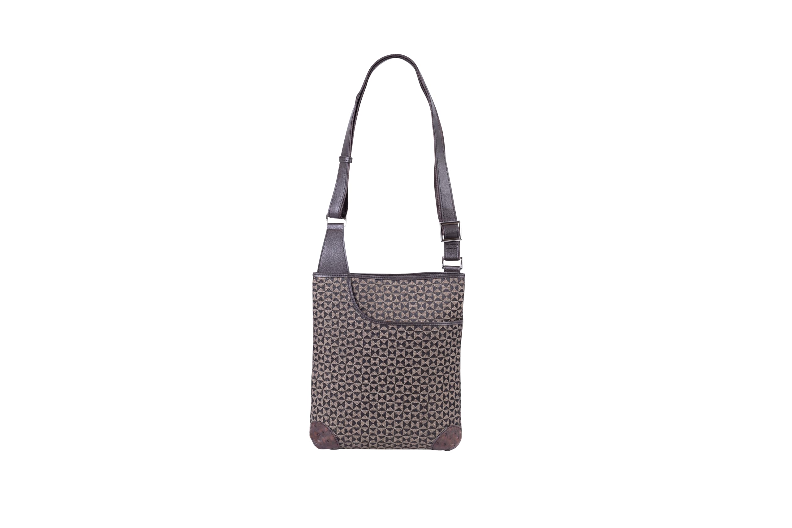 

Shoulder Bag Horsehair Ostrich Diamond Pattern Brown [Hideo Wakamatsu] Women s 34-66390 коричневый