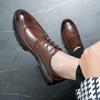 Men's Shoes Business Dress Platform Heightening Leather Shoes Lace-up 38-46 British Groom Wedding Shoes