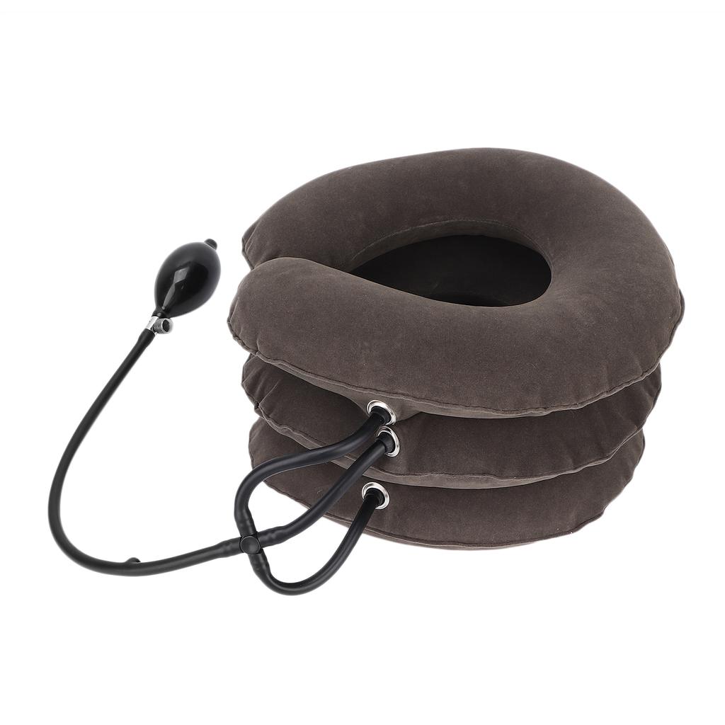 Household Inflatable Cervical Traction Device Pain Relief Neck Stretcher Support Brace Gray