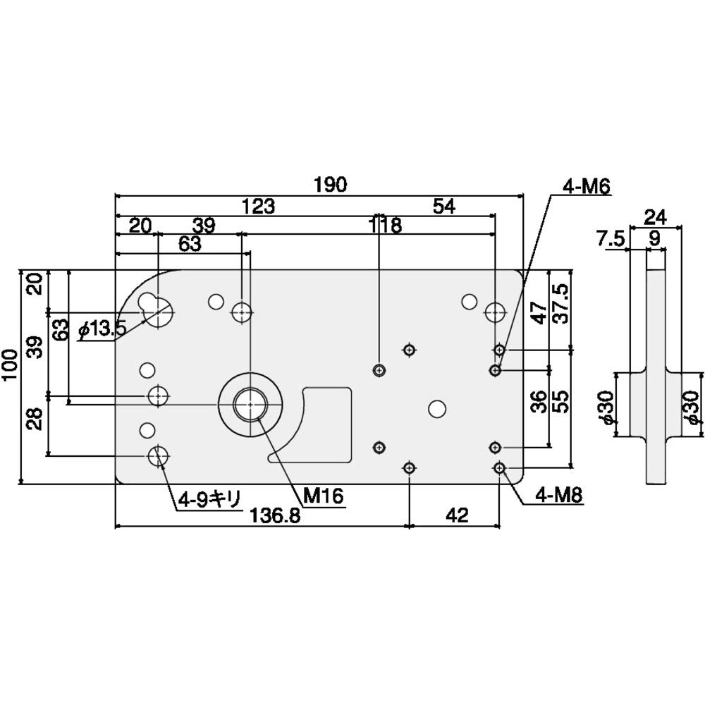 TRUSCO TSFK911 Adjustable Caster Plate DC L for TSF40