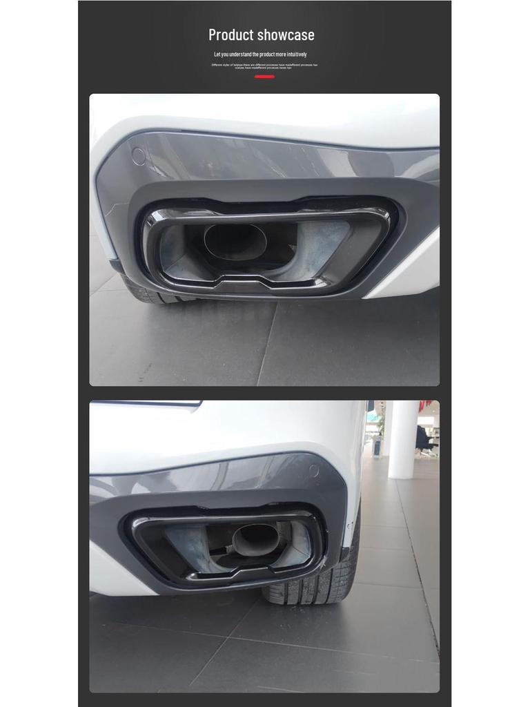 Stainless Steel Black Exhaust Pipe Cover for 2019-2021 BMW X5, X6, X7