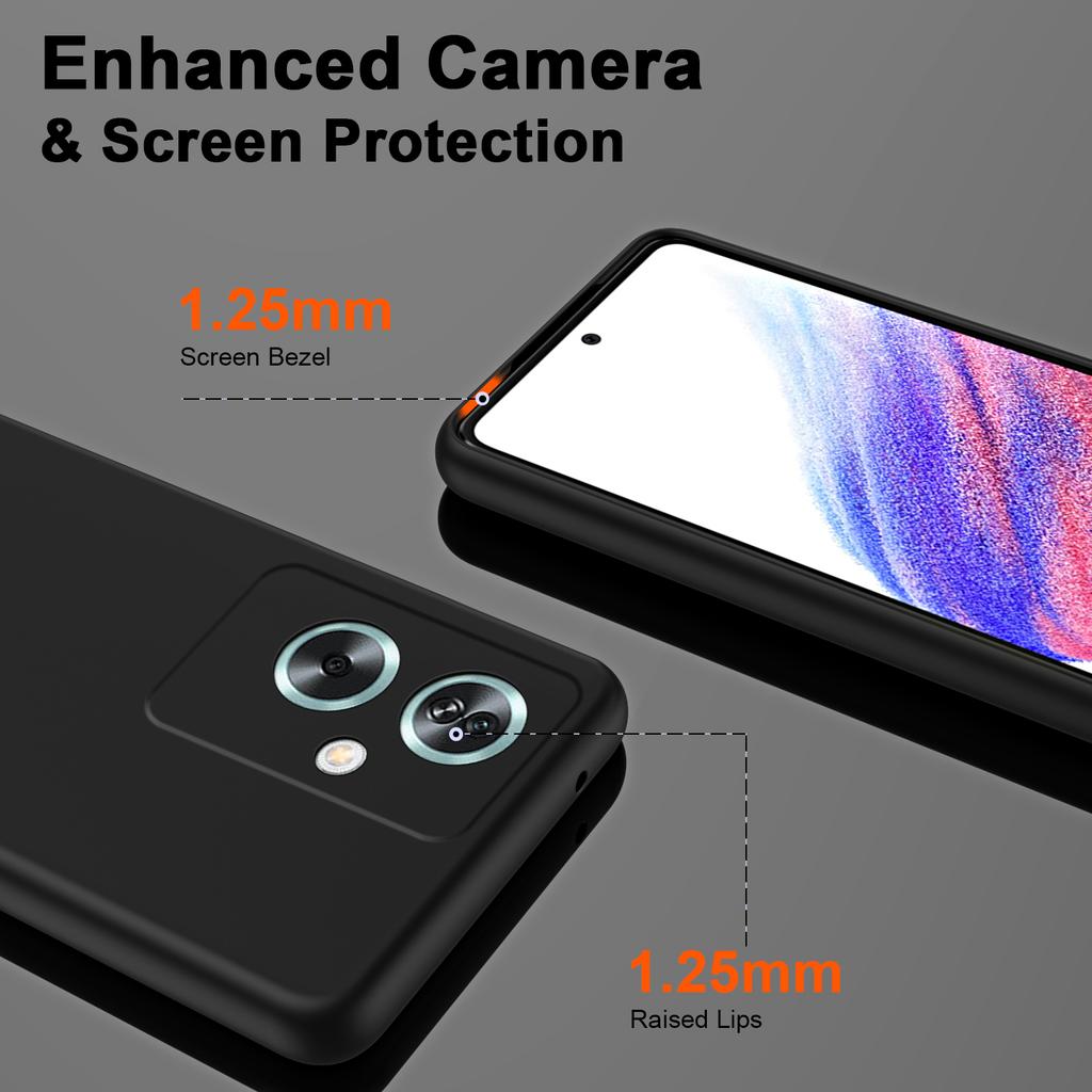 For Oppo A79 5G/A2 5G Case 2.2mm Rubberized TPU Protective Phone Cover