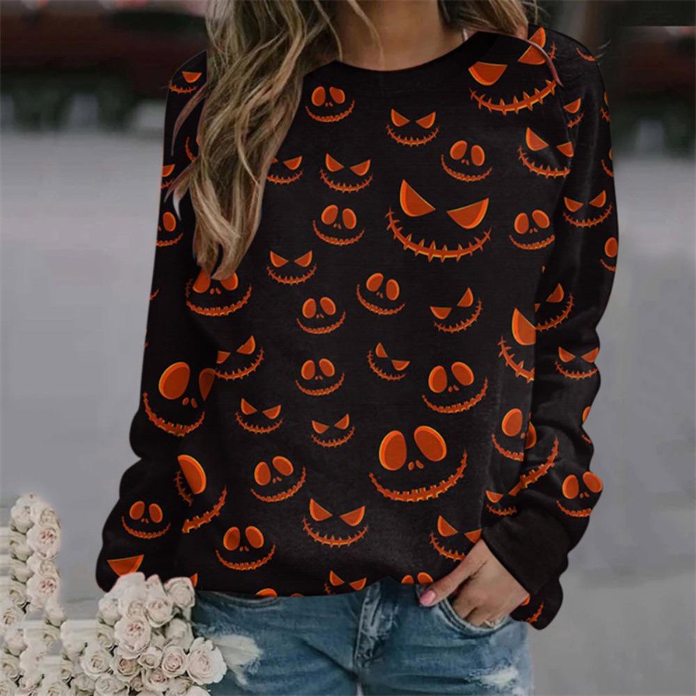 

Женская мода повседневная толстовка с капюшоном осень-зима Хэллоуин злая ведьма темный замок ужас вечеринка принт толстовки с длинными рукавами O-образный вырез толстовки женские топы 4XL