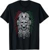 Ancient Aztec King Mexican Skull Mayas Mask Calavera Azteca T-Shirt S-5XL