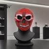 Elastic Halloween Face Mask Blood Skull Mask, Adjustable Strap Party Lightweight Spooky Headgear PU Foam Horror for Cosplay Decoration Full