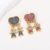 Heart-Shaped Parent-Child Zircon Necklace - Colorful Diamond Pendant for Boys and Girls