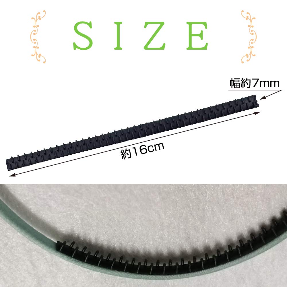 ZERONOWA Headband Rubber Hair Accessory Parts Handmade Anti-Slip (7mm/10 pieces)