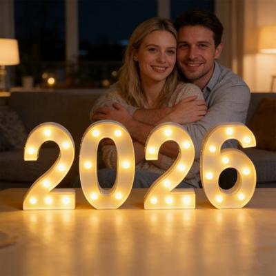 Light Up Numbers 2026 Large Operated Letter Sign LED Marquee Numbers Battery for New Year Graduation