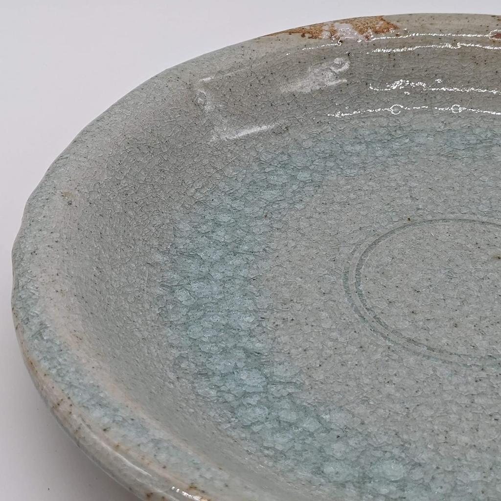 Utsuwa Roan Seto Ware Shinsen Curry Plate, Pasta Plate, Approx. 25cm, Iga Ash Glaze, Made in Japan, Gray, 025-0023