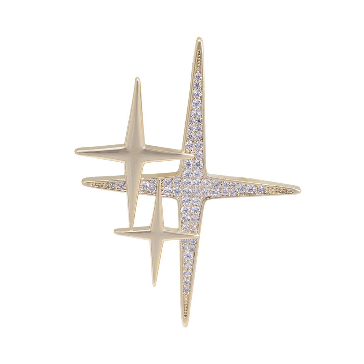 

Простая брошь в виде звезды, модная именная булавка, модная булавка для воротника, антибликовая пряжка, аксессуары для костюмов золотой