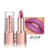Fine Glitter Lipstick, Quicksand Gold Lipstick, Moisturizing Silky Mermaid Girl Pink, Long-lasting Waterproof, Grapefruit Orange