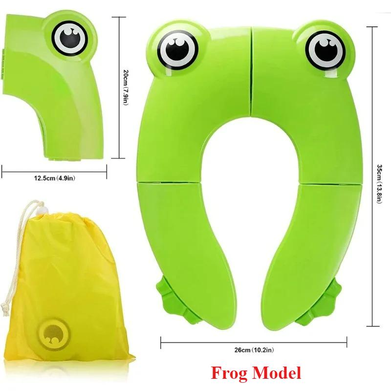 Baby Folding Travel Potty Training Seat for Toddlers with Storage Bag Cute Portable Potty Seat Cover for Toilet Non Slip Pad