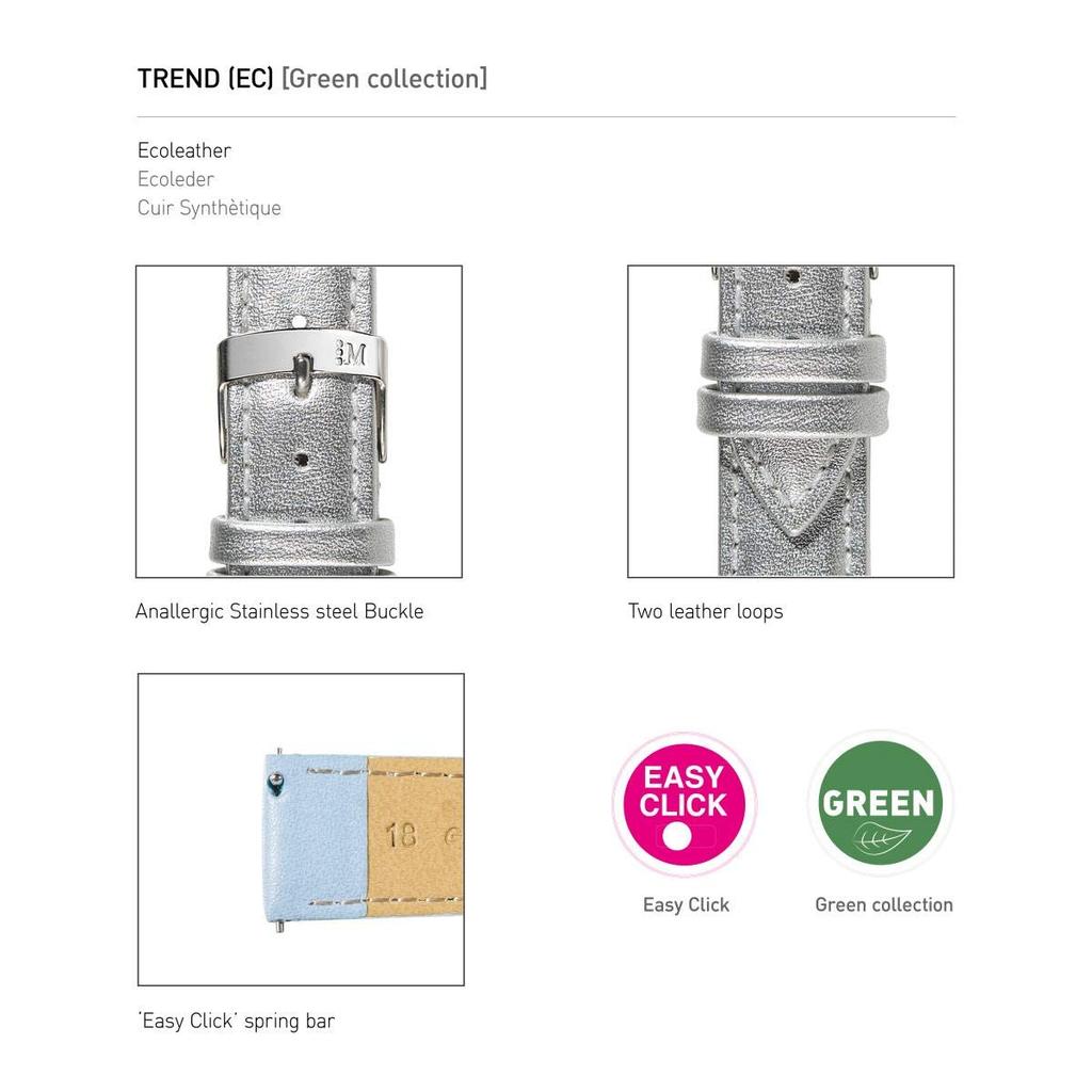 MORELLATO TREND Synthetic Leather Watch with Replacement Tool D5050C47012014 Strap, 14mm, Silver, [Officially Imported]