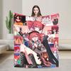 Teto Kasane Chibi Cartoon Anime Blanket  Warm Novelty Plush Throw Blanket For Couch Chair Sofa Bed Flannel Bedspread Bed Cover