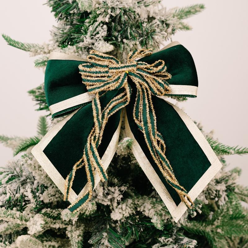 1 piece Christmas Decorations High end Gold Velvet Bow Christmas Plush Bow Large Red Christmas Tree Wreath Decoration
