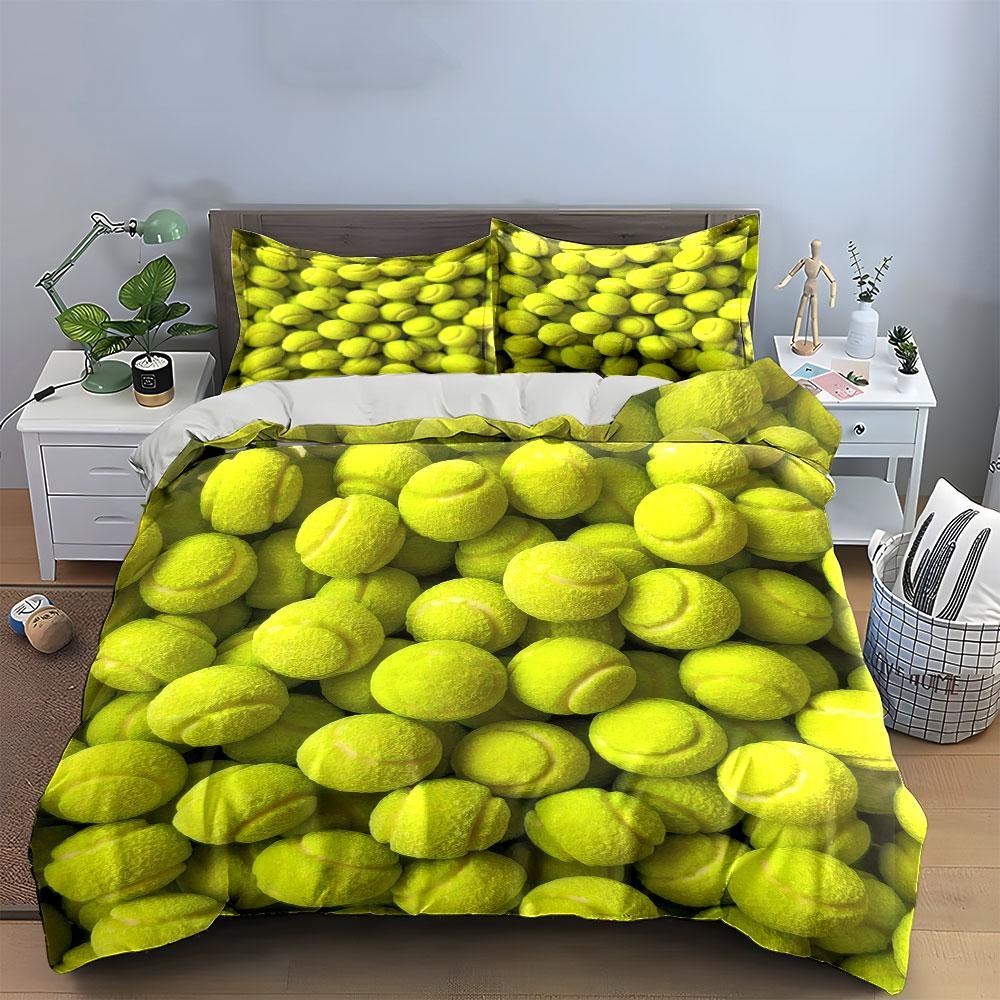 Set Trio Palla da Tennis, Varie Misure per Camera da Letto di Bambini e Adulti, Squisito Set Lenzuola 3 Pezzi, Regalo