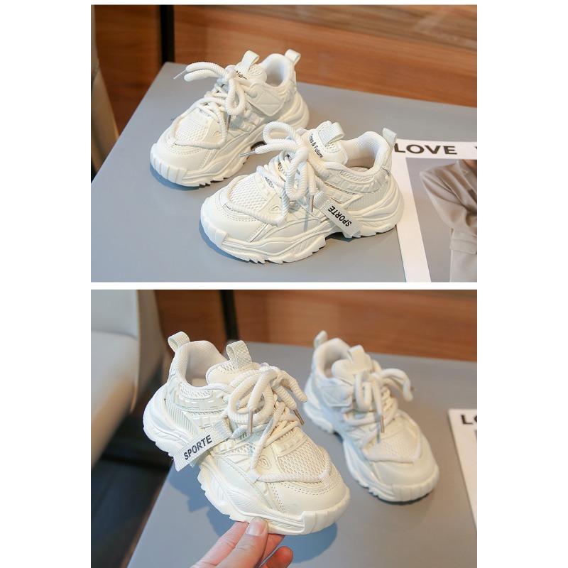 Girls' Sports Shoes Spring New Breathable Children's Daddy Shoes Soft Soles Students Running Shoes Students Small White Shoes