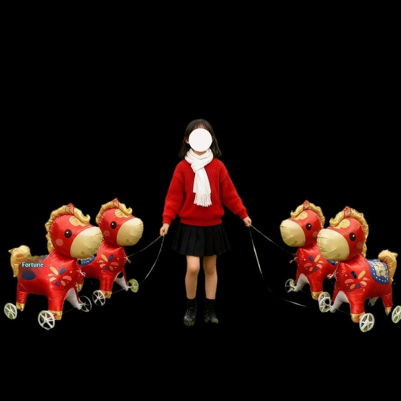 Cartoon-Themed 4D Foil Balloon Elephant with Walking Wheel Stand for Children's Birthday Festivity