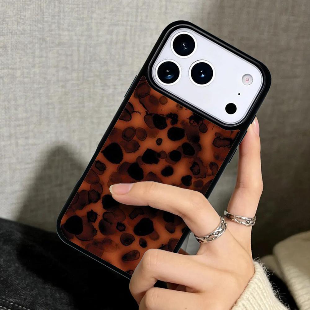 Capa Case for iPhone 17 Air 16 Pro Max 15 Plus 11 13 Mini 14 12 Back Phone Cover Tortoiseshell Tortoise Shell