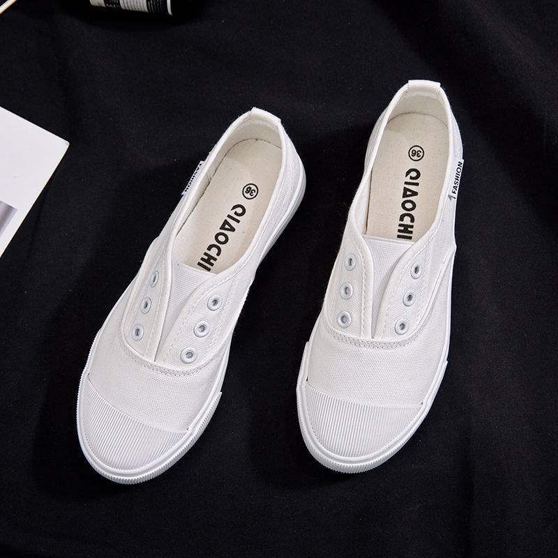 Segeltuchschuhe Frühling flach Ein-Pedal faule Schuhe Board Schuhe Trend