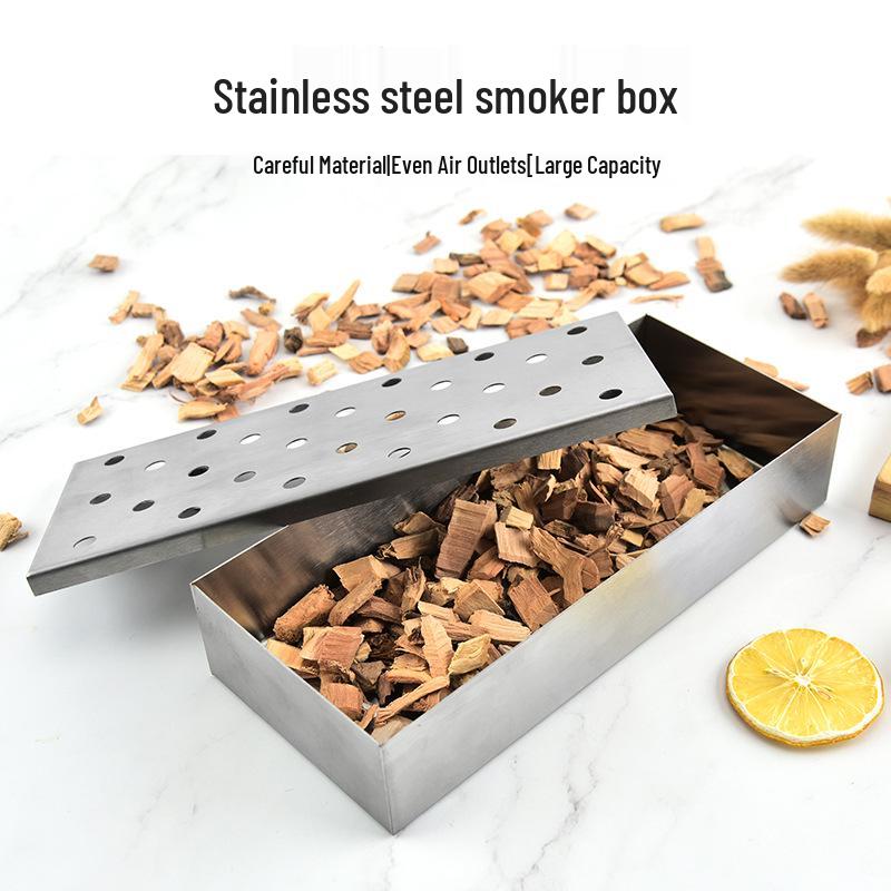 Räucherbox für Holzschnitzel aus Edelstahl für Holzkohlegrills