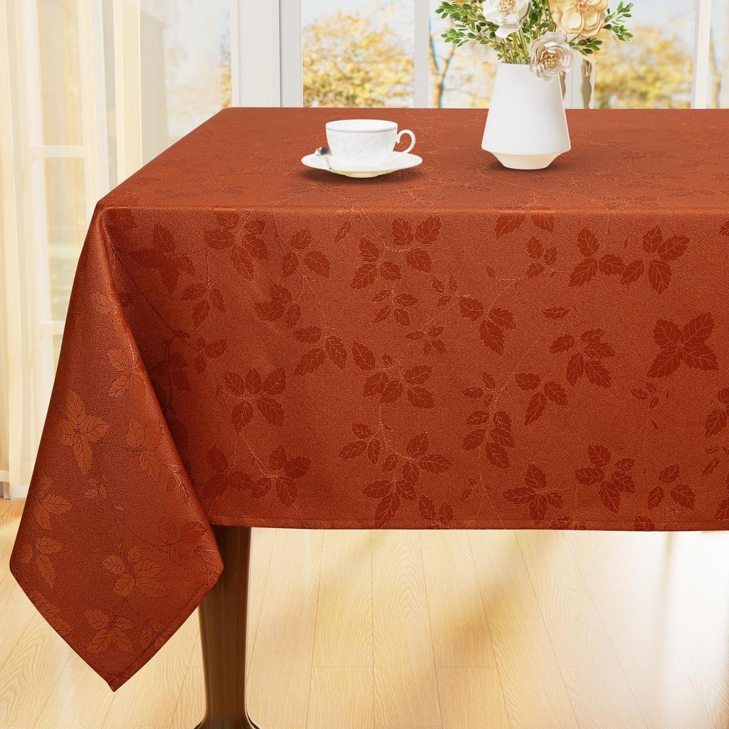 HAPIHAPPY Round Tablecloth Leaf Twig Diagram Polyester Tablecloth Rectangular For Banquet Hook Jacquard Table Cloth Waterproof