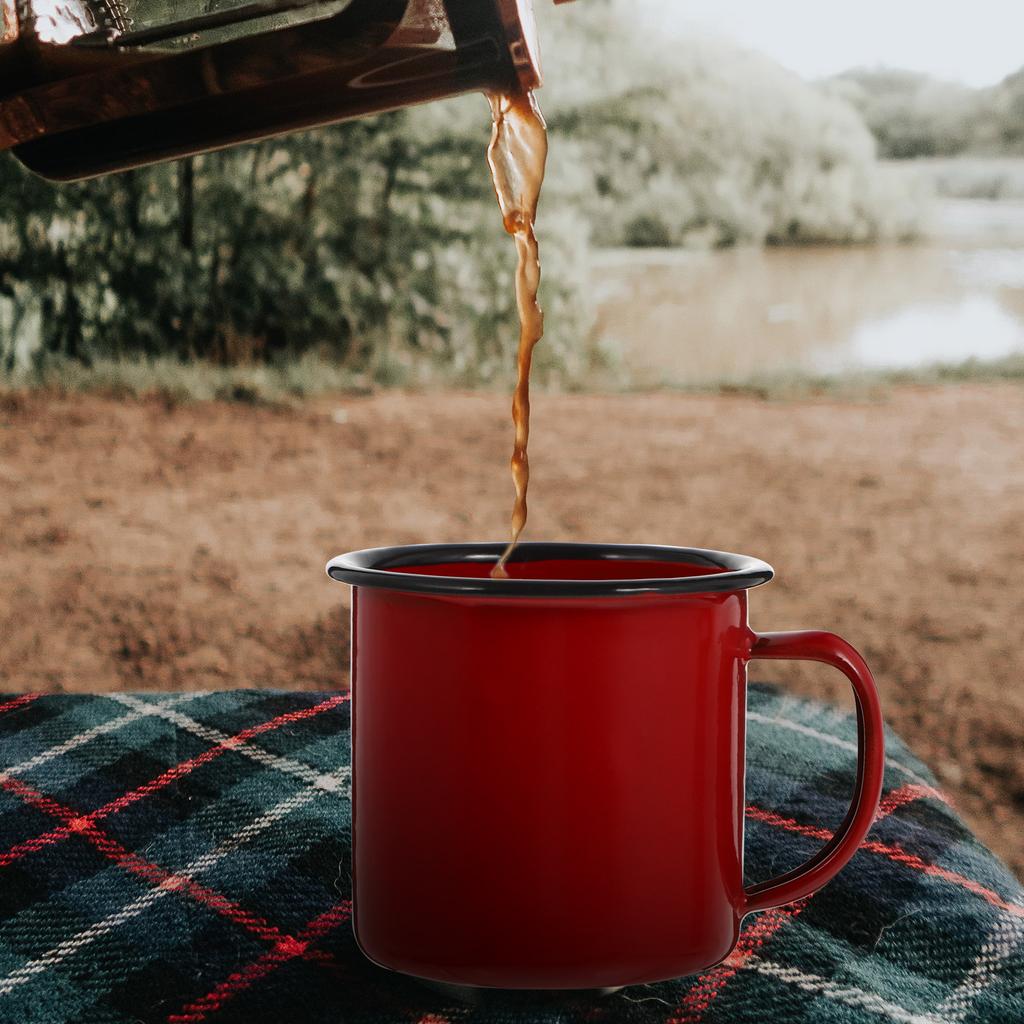 Mug Cup Enamel Coffee Camping Mugs Cups Tea Metal Drinking Vintage Iron Water Tin Travel Camp Campfire Enamelware Tumbler