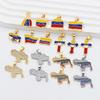 Colar Pingente de Cobre Mapa da Venezuela com Bandeira & Design de Gota de Óleo