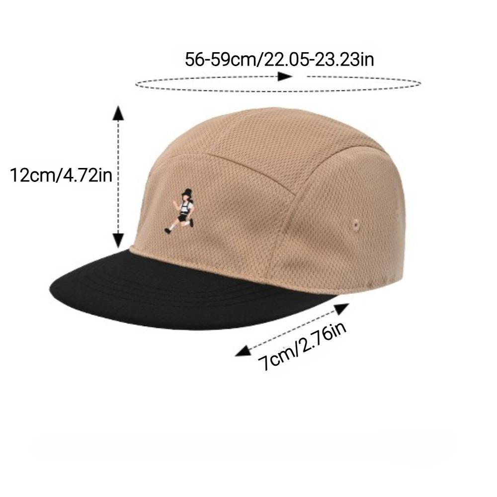 Unisex Quick-Dry Duckbill Cap - 5-Panel Soft Brim, Breathable Mesh, Runner Embroidered Adjustable Outdoor Baseball Hat