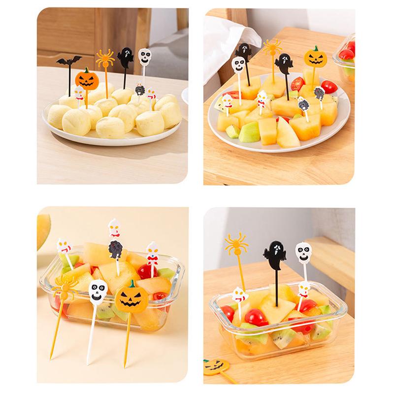 10/6Pcs Creative Cartoon Fruit Fork Plastic Small Fork Sweet Mouth Cake Forks