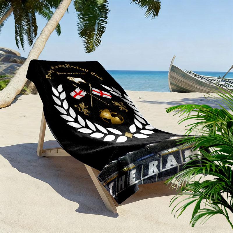 Derby County Beach Towel, Large Soft Quick Dry Towel for Beach Camping Swimming