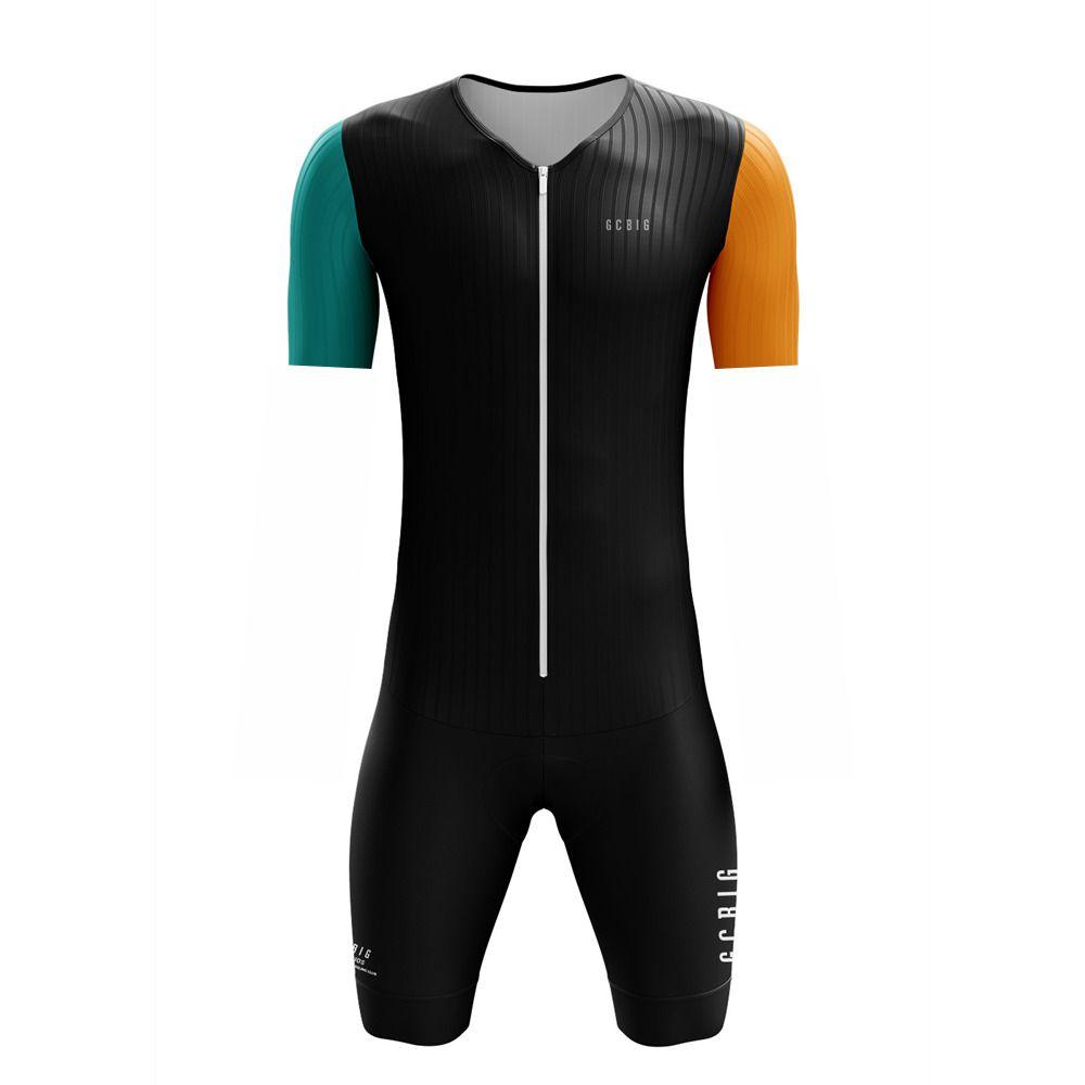 Summer Men's Triathlon Suit Cycling Short Sleeve Skinsuit Ropa Conjunto Ciclismo Road Bike Tights Jumpsuit Bicycle Clothing