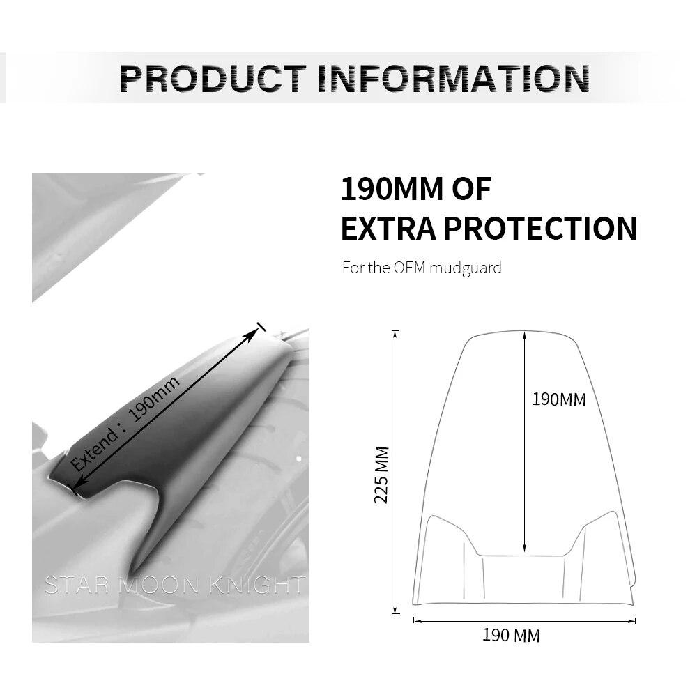 Rear Fender Mudguard Extender For YAMAHA Tracer 7 GT Tracer 700 MT-07 MT07 MT 07 2018 - 2022 Accessories Hugger Extension