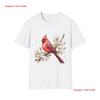 Cardinal Bird T Shirt Nature Lover Floral Art Spring Fashion Vintage Unisex Top For Everyday Wear Stylish Slightly