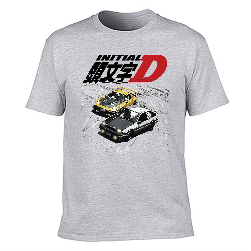 Unisexs Pure Cotton Initial D TShirt AE  RX Drift Car Graphic Print Casual Tee Japanese Racing Anime Fans Top