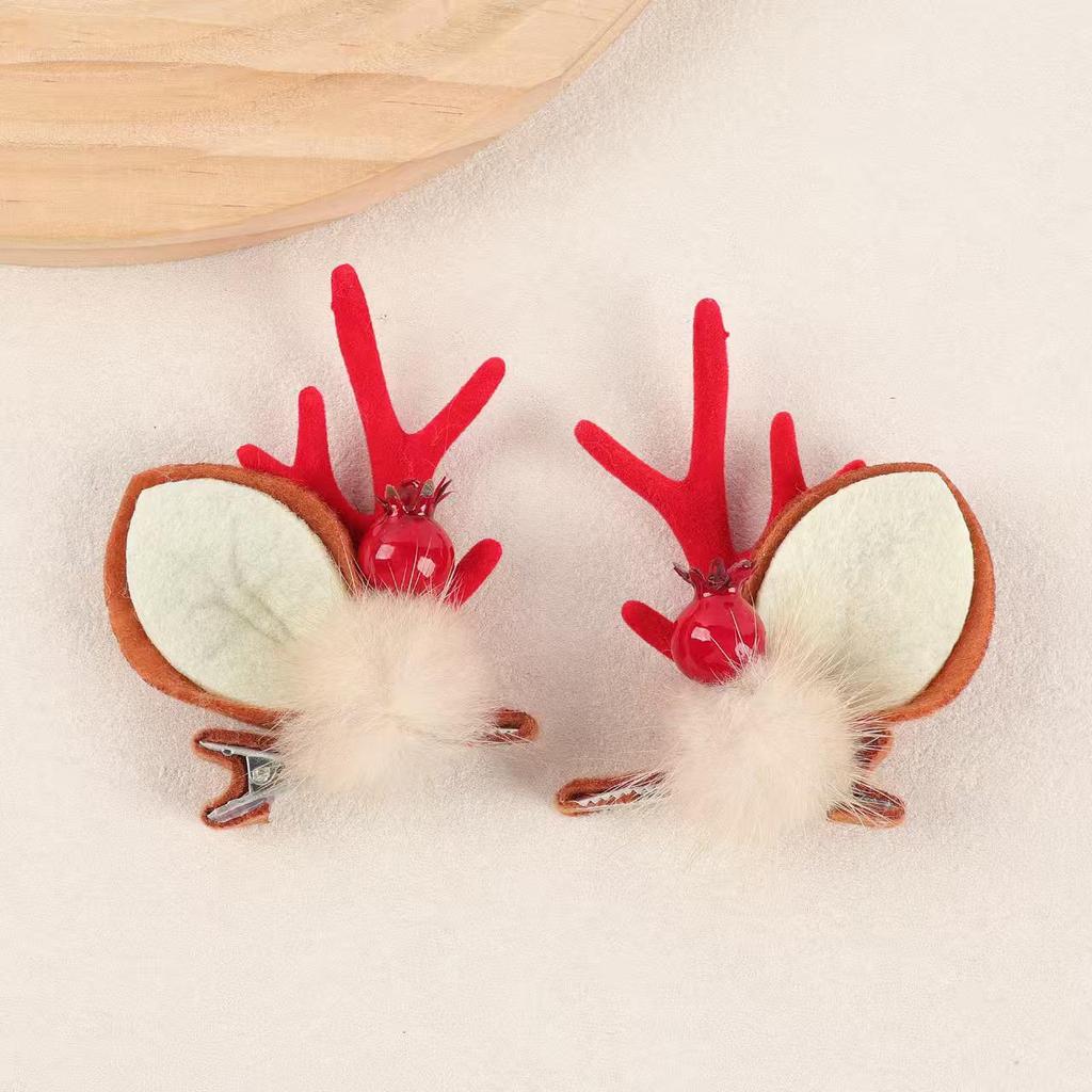 Christmas Antler Hair Clip: Cute Children's Elk Ears with Bells and Mushrooms