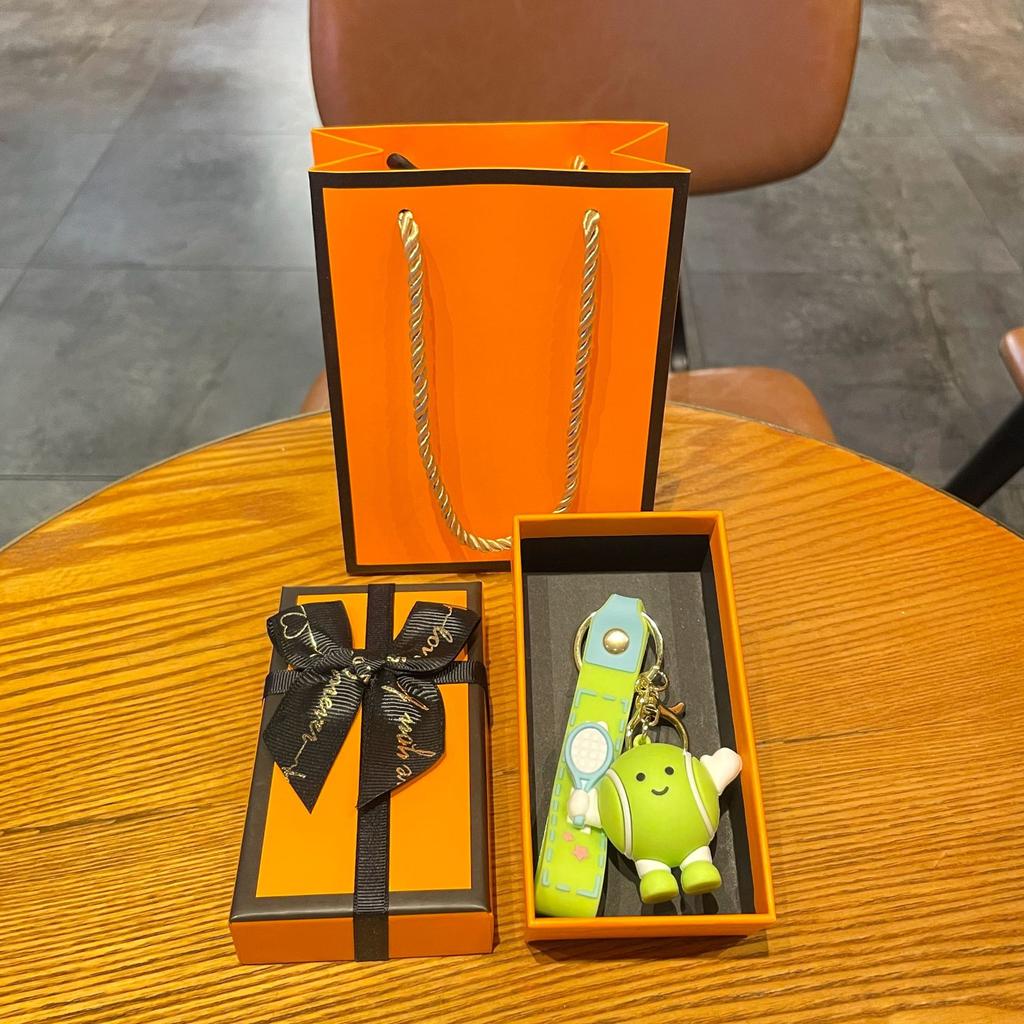 Original Badminton Figurine Keychain Fashionable Fun Cartoon Tennis Pendant Small Gift Football-related Souvenir