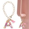 Cute Bottle Chain Letter Charm Accessories Tassel Charm Colorful Heart Initial Keychain Decor Pink Handle Charm for Cup