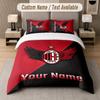 Custom Bedding Set AC Milan Pattern, Print Name Text 1 Duvet Cover Plus 2 Pillowcases Home Textile