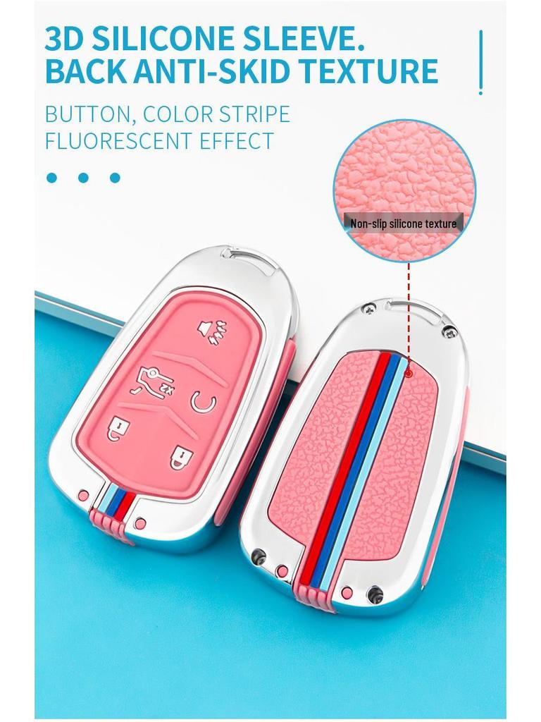 Silicone Remote Key Fob Cover for Cadillac XT5, CT6, XTS, XT4, and ATSL - Creative Design for Men and Women