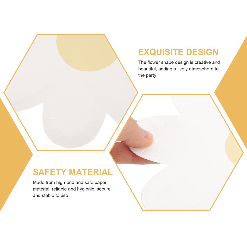 20 Pcs Decorations Flower Plate Platters Dessert Paper Plates Accessories White Kids