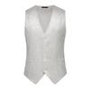 Men Print Suit Vest Korean Style Slim Fit Waistcoat Spring Autumn Men Thin Casual Sleeveless Gilet