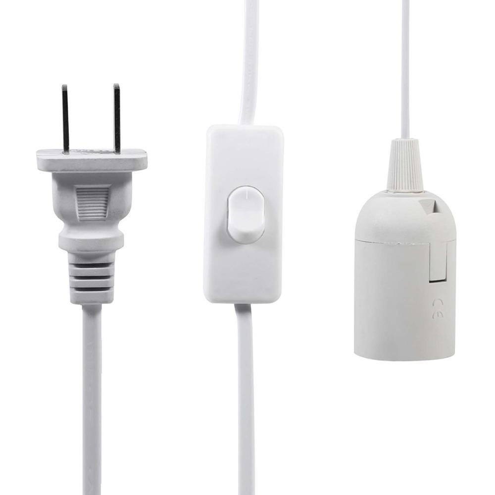2PCS E27 Base Light Socket Holder Plastic Material Bulb Socket Adapter Hanging Lamp Kit Indoor Use