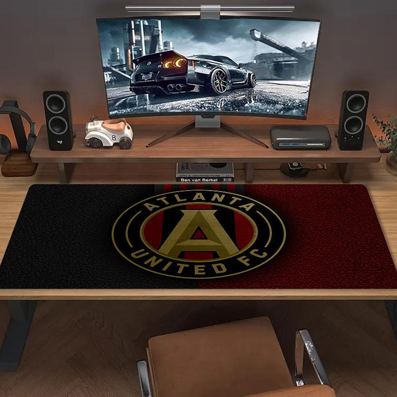 Atlanta United FC Druck Kissen Rutschfest Laptop Tablet Großes Mauspadd XXL Matte Mini-PC Spielmatte Mit Verriegeltem Rand