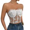 2023 European & American INS Style Lace Mesh Rose Tube Top Vest